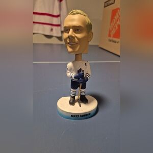 Hockey Player Bobblehead with Blue and White Jersey